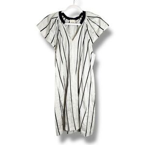 Alysi Crème Cotton/Silk Mini Dress Size 4 Quiet Luxury Contemporary Boho